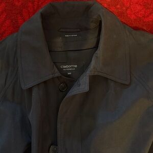 Vintage Claiborne Men's Black Trench Coat